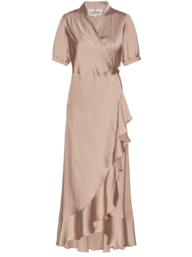 Karmamia Iris Dress Hammered Satin Blush Size S/M Nwt